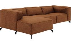 Goossens loungebank calvin bruin micro leer - 8190322-633-03-gespiegeld