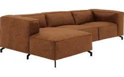 Goossens loungebank calvin bruin micro leer - 8190322-633-02-gespiegeld