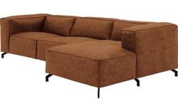 Goossens loungebank calvin bruin micro leer - 8190322-633-03
