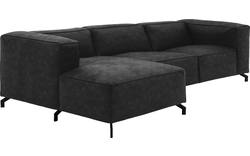 Goossens loungebank calvin grijs micro leer - 8190322-634-02-gespiegeld