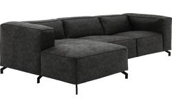 Goossens loungebank calvin grijs micro leer - 8190322-635-02-gespiegeld