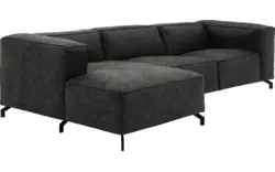 Goossens loungebank calvin grijs micro leer - 8190322-635-02-gespiegeld