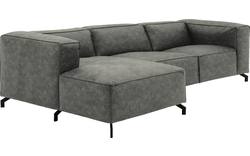 Goossens loungebank calvin grijs micro leer - 8190322-636-03-gespiegeld