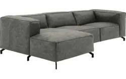Goossens loungebank calvin grijs micro leer - 8190322-636-02-gespiegeld