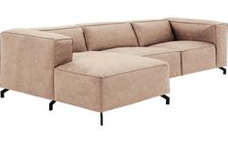 Goossens loungebank calvin beige micro leer - 8190322-637-02-gespiegeld