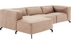 Goossens loungebank calvin beige micro leer - 8190322-637-02-gespiegeld