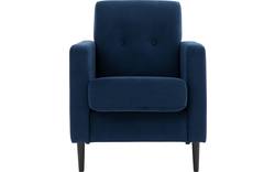 Goossens fauteuil hipp blauw stof - 8190350-01