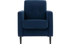 Goossens fauteuil hipp blauw stof - 8190350-02