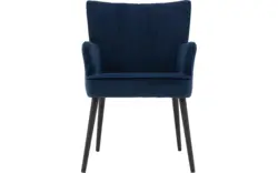 Goossens eetkamerstoel rob blauw stof - 8190376-02