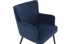 Goossens eetkamerstoel rob blauw stof - 8190376-02