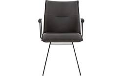 Goossens excellent eetkamerstoel nica grijs leer - 8190393-02-_zwarte_handgreep