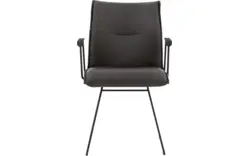 Goossens excellent eetkamerstoel nica grijs leer - 8190393-02-_zwarte_handgreep