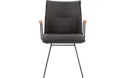 Goossens excellent eetkamerstoel nica grijs leer - 8190393-02