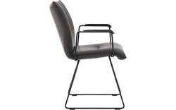 Goossens excellent eetkamerstoel nica grijs leer - 8190393-02-_zwarte_handgreep