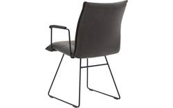 Goossens excellent eetkamerstoel nica grijs leer - 8190393-04-zwarte_handgreep