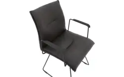 Goossens excellent eetkamerstoel nica grijs leer - 8190393-02-_zwarte_handgreep
