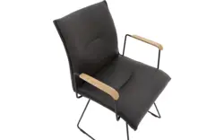Goossens excellent eetkamerstoel nica grijs leer - 8190393-02