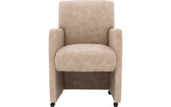 Goossens eetkamerstoel alex beige microvezel - 8190695-02