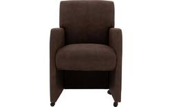 Goossens eetkamerstoel alex bruin microvezel - 8190698-02