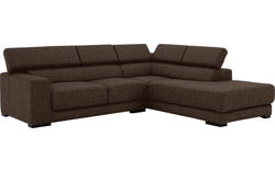 Goossens hoekbank nora bruin stof - 8190707-211-01