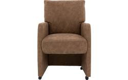 Goossens eetkamerstoel leen bruin microvezel - 8190994-02