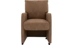 Goossens eetkamerstoel leen bruin microvezel - 8190994-02