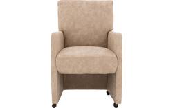 Goossens eetkamerstoel leen beige microvezel - 8190995-02