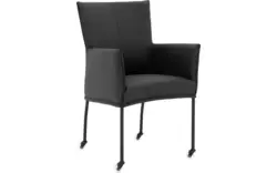 Goossens eetkamerstoel funk zwart leer - 8191000-02