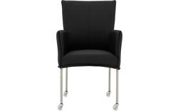 Goossens eetkamerstoel funk zwart leer - 8191009-02