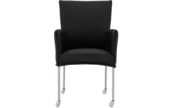 Goossens eetkamerstoel funk zwart leer - 8191009-02