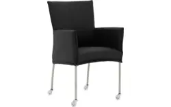Goossens eetkamerstoel funk zwart leer - 8191009-02