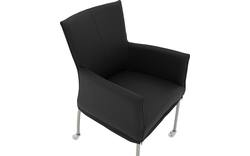 Goossens eetkamerstoel funk zwart leer - 8191009-02