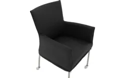 Goossens eetkamerstoel funk zwart leer - 8191009-02
