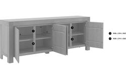 Goossens dressoir clear grijs eiken - 8203087-01