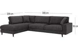 Goossens hoekbank jonas grijs stof - 8191185-1456-01-gespiegeld