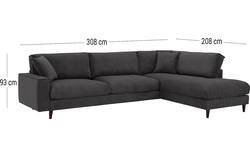 Goossens hoekbank jonas grijs stof - 8191185-1456-01