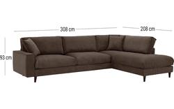 Goossens hoekbank jonas grijs stof - 8191185-1458-01