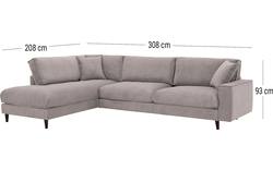 Goossens hoekbank jonas beige stof - 8191185-1459-01-gespiegeld