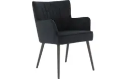 Goossens eetkamerstoel rob zwart stof - 8191211-01