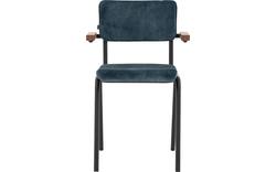 Goossens eetkamerstoel chaplin blauw stof - 8191697-02