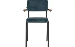 Goossens eetkamerstoel chaplin blauw stof - 8191697-02
