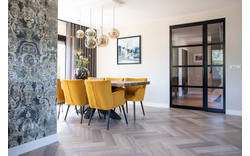 Goossens eetkamerstoel rob geel stof - 8192587-11