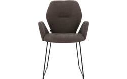 Goossens eetkamerstoel hera bruin stof - 8193217-02