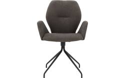 Goossens eetkamerstoel hera bruin stof - 8193218-02