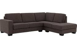 Goossens hoekbank n joy divana bruin stof - 8195431-02