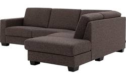 Goossens hoekbank n joy divana bruin stof - 8195431-01
