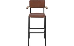 Goossens barstoel chaplin bruin leer - 8196000-02