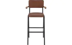 Goossens barstoel chaplin bruin leer - 8196000-02