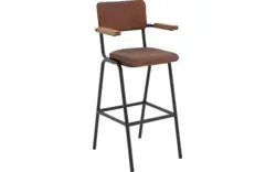 Goossens barstoel chaplin bruin leer - 8196000-02