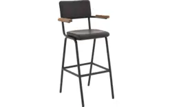 Goossens barstoel chaplin grijs leer - 8196002-02